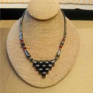 Vintage Hematite Stone Necklace